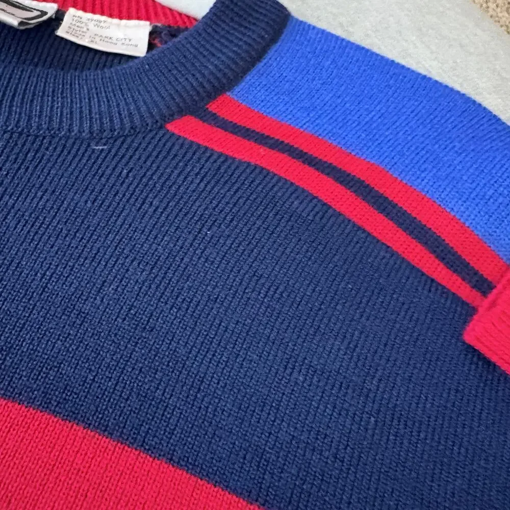 VTG80s Obermeyer ParkCity Wool Apres Ski Sweater Red  XL GaperDay Cabincore